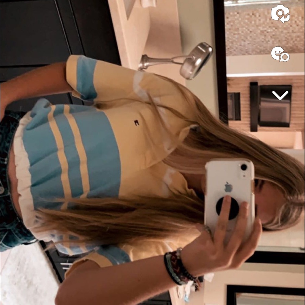 Cropped polo shirt